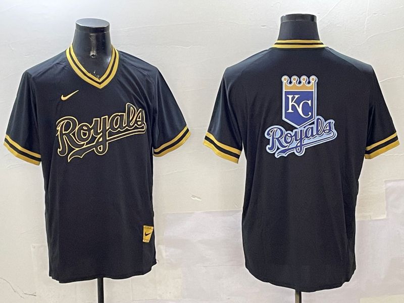 Men Kansas City Royals Blank Black Gold Game 2025 Nike MLB Jersey style 2->kansas city royals->MLB Jersey